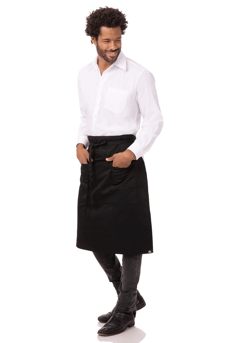 Chef Works Unisex Reversible Server Apron, Black, One Size - Image 2